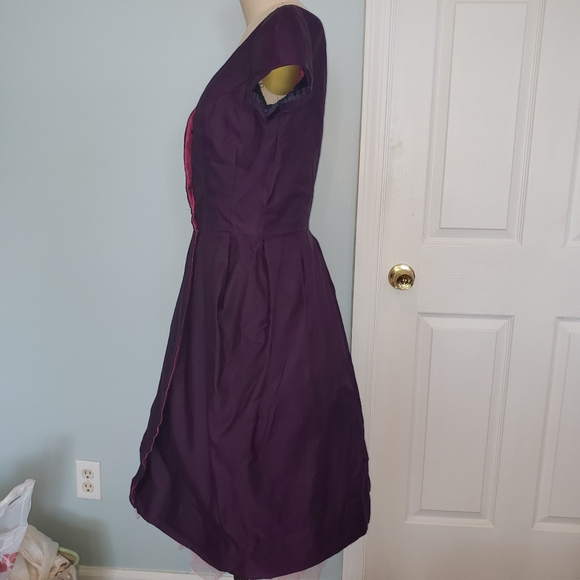 Vintage 1950's Silk Custom Dress, M - Picture 8 of 16